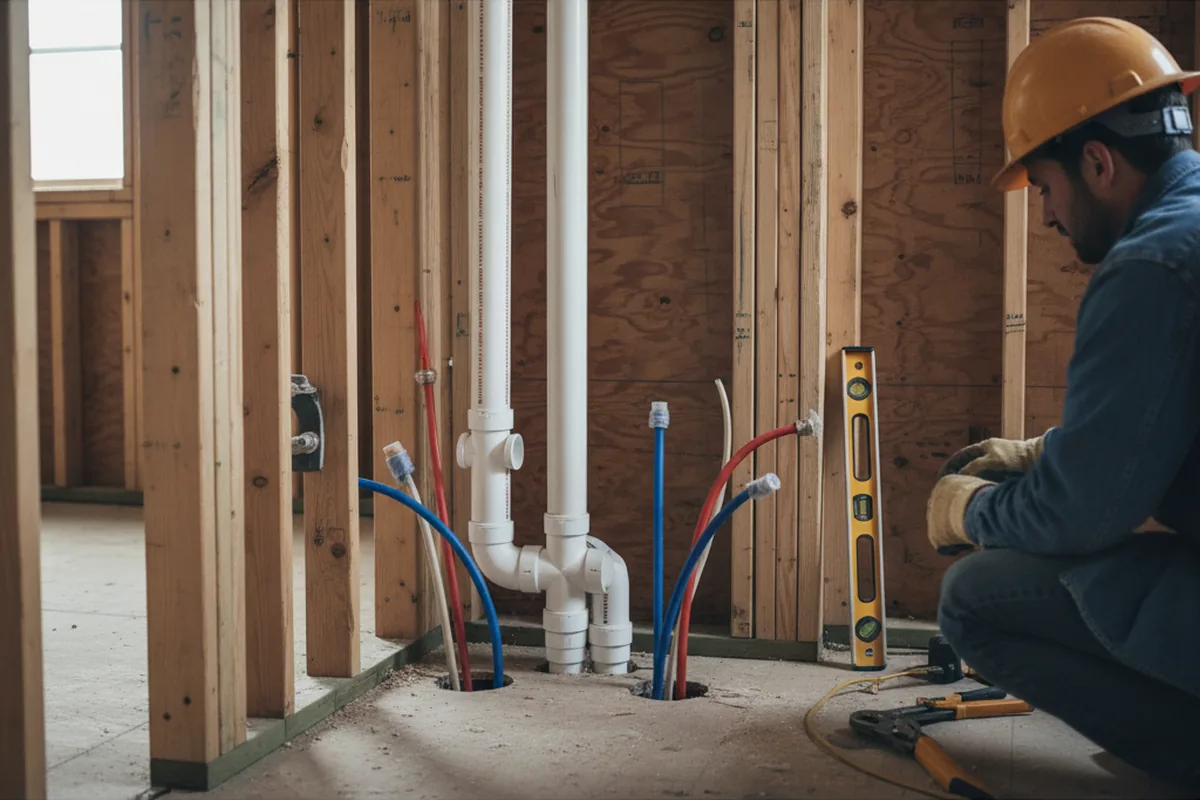 Drain and supply rough-in during Toilet Repair and Installation in Lake Arrowhead