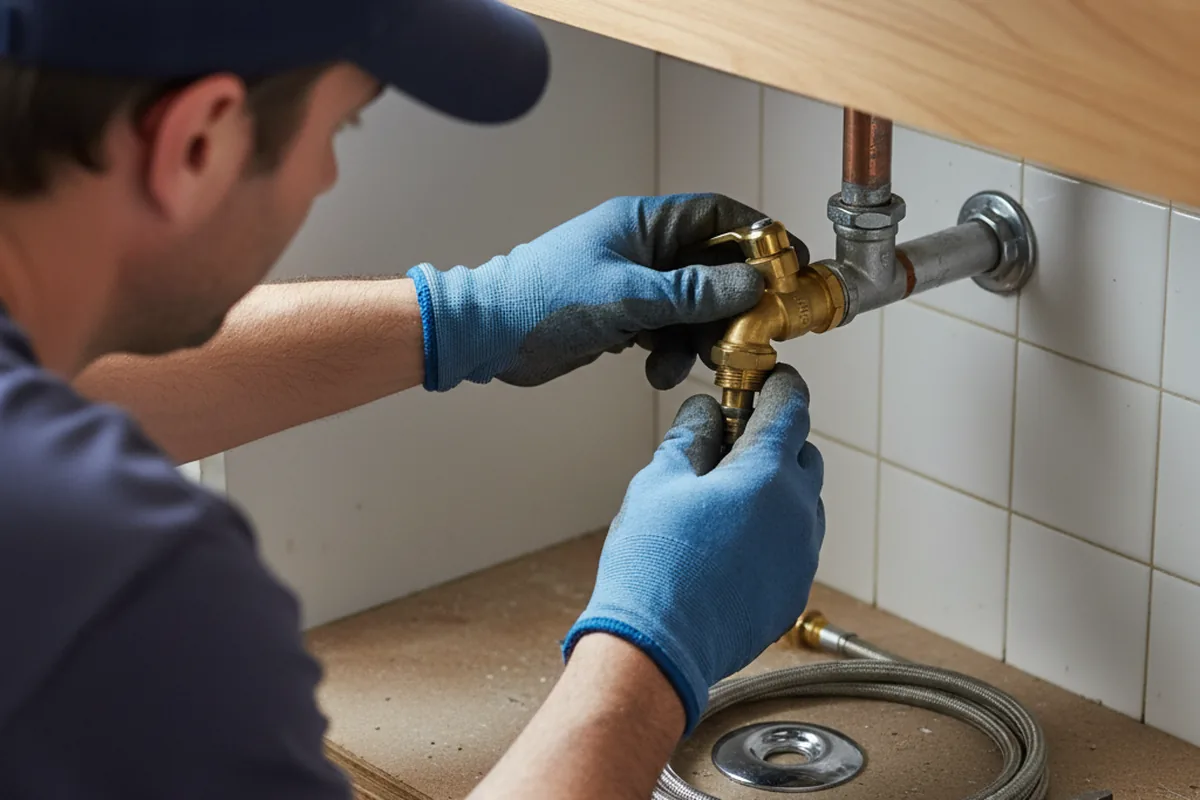 Shutoff valve and fitting work during Burst Pipe Repair in Lake Arrowhead